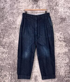 Beams Japan Denim Pleated Cropped Jean Trouser Pants Small Mens